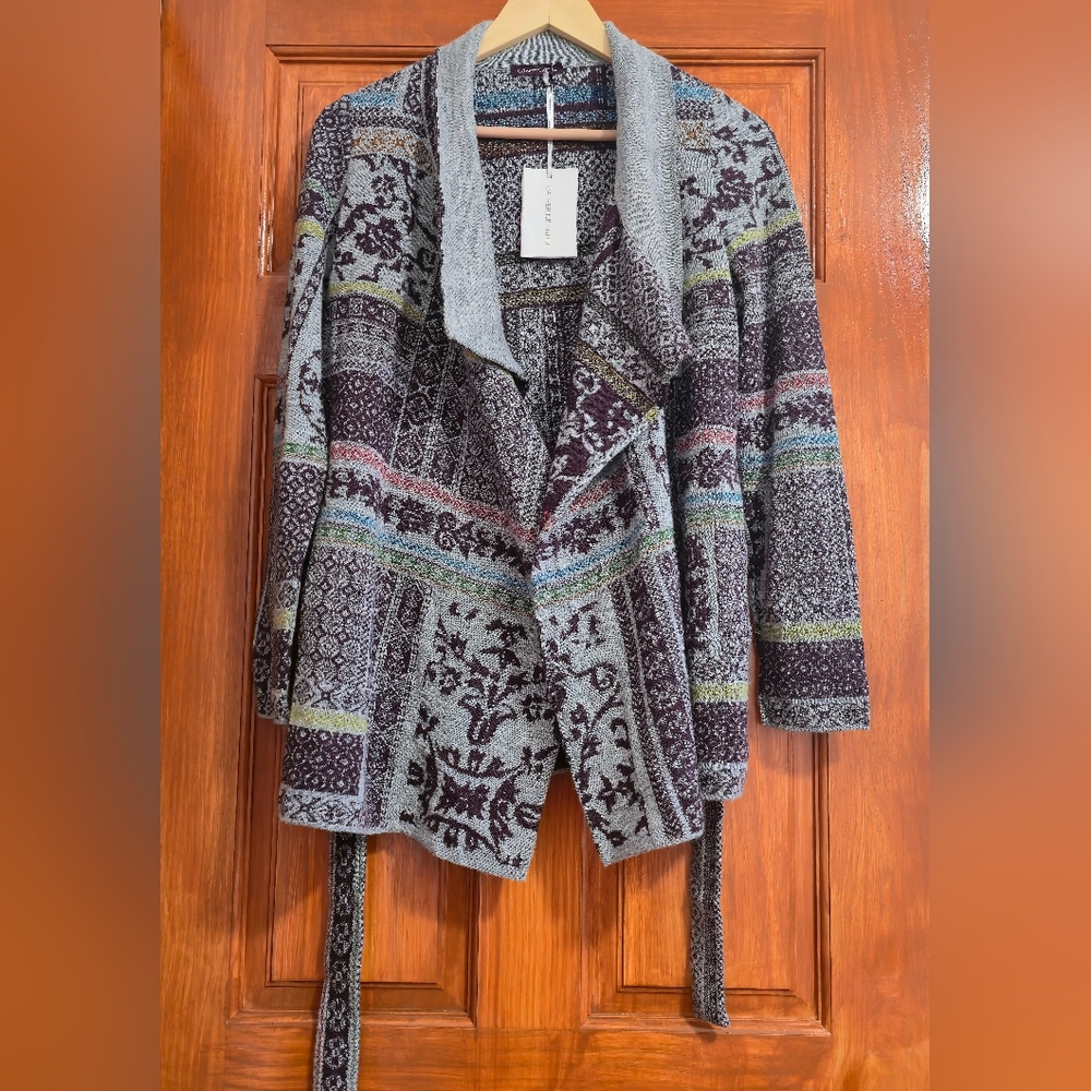 Catherine Andre Open Cardigan With Belt Size M
